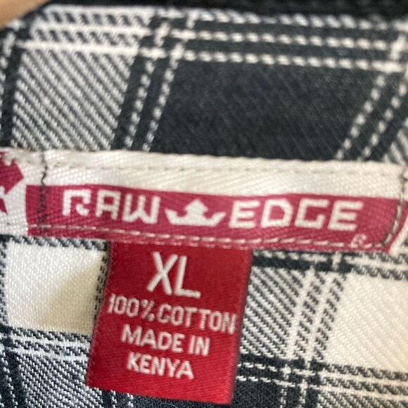 NWT RAW EDGE XL Plaid Elbow Patches Hiking Gorpcore Button Down Shirt - Picture 3 of 10